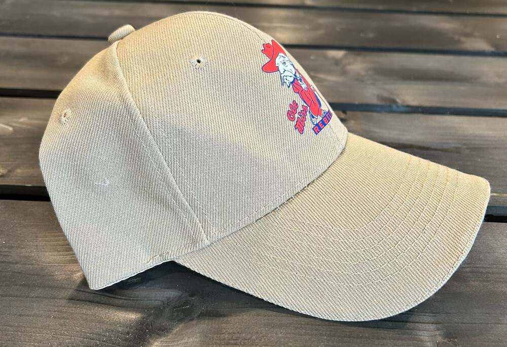 Ole Miss Rebels Colonel Reb Logo Khaki Adjustable Baseball Hat - Picture 3 of 5